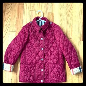 Girls Quilted Burberry Jacket